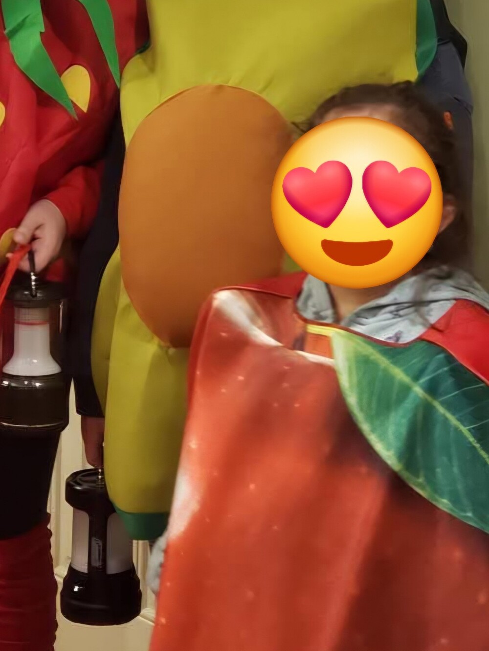 Kids Apple Costume in Red with Green Leaf Accent - Brand Unspecified